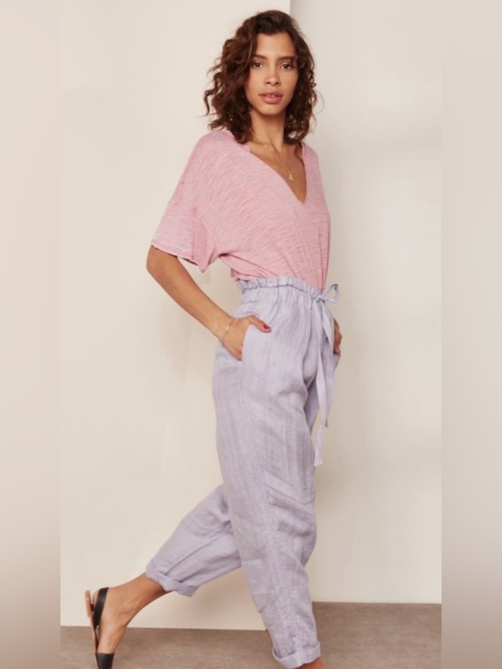 Free People Linen Only Over You Paperbag Pant
